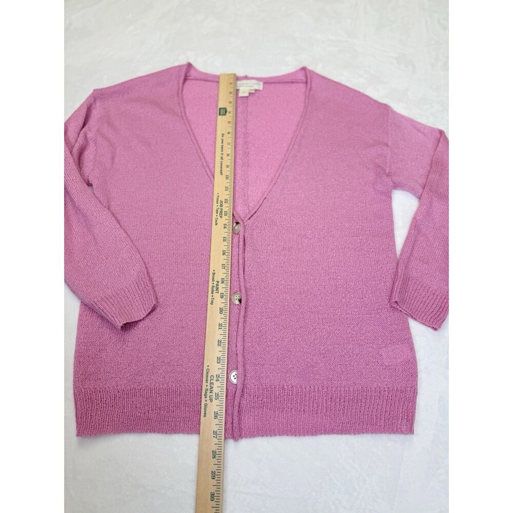 Saltwater Luxe Cardigan Women’s Sz M Delby Open Knit Button Front Rolled Hem - Picture 9 of 10